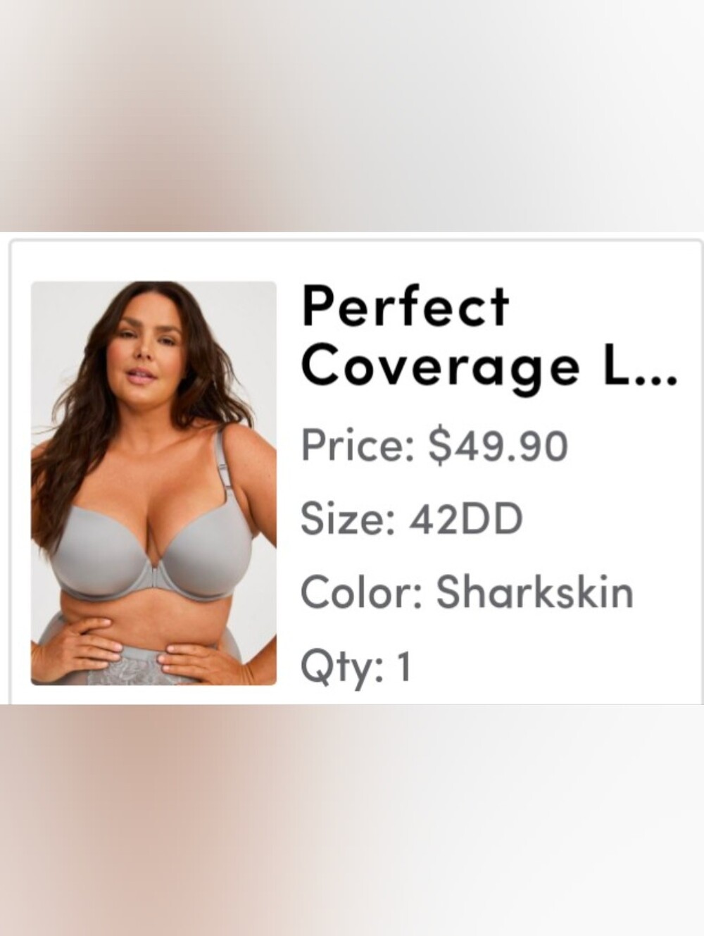torrid Gray Perfect-Coverage Bra - Picture 6 of 7